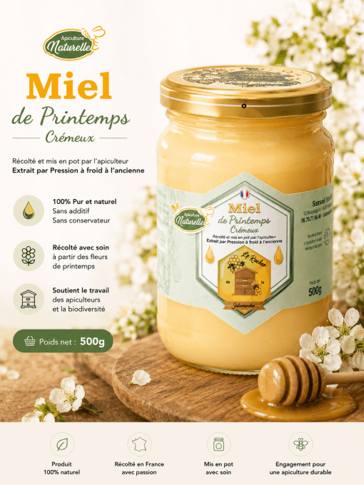 Miel de printemps crémeux 500 g