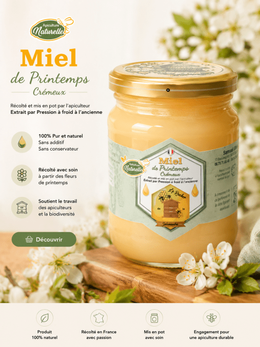 Miel de printemps crémeux 250 g