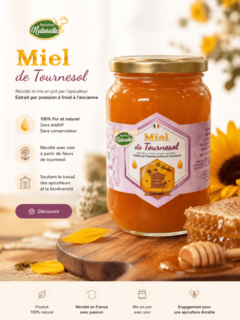 Miel de Tournesol 1 kg