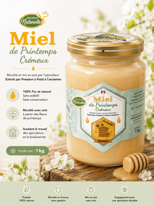 Miel de printemps crémeux 1 kg