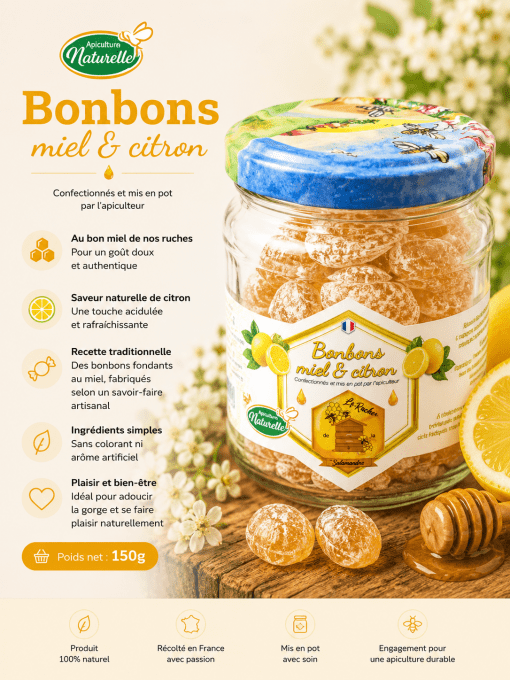 Bonbons au Miel et Citron 150 g