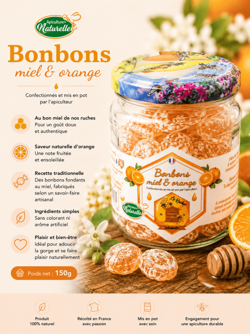 Bonbons au Miel et Orange 150 g
